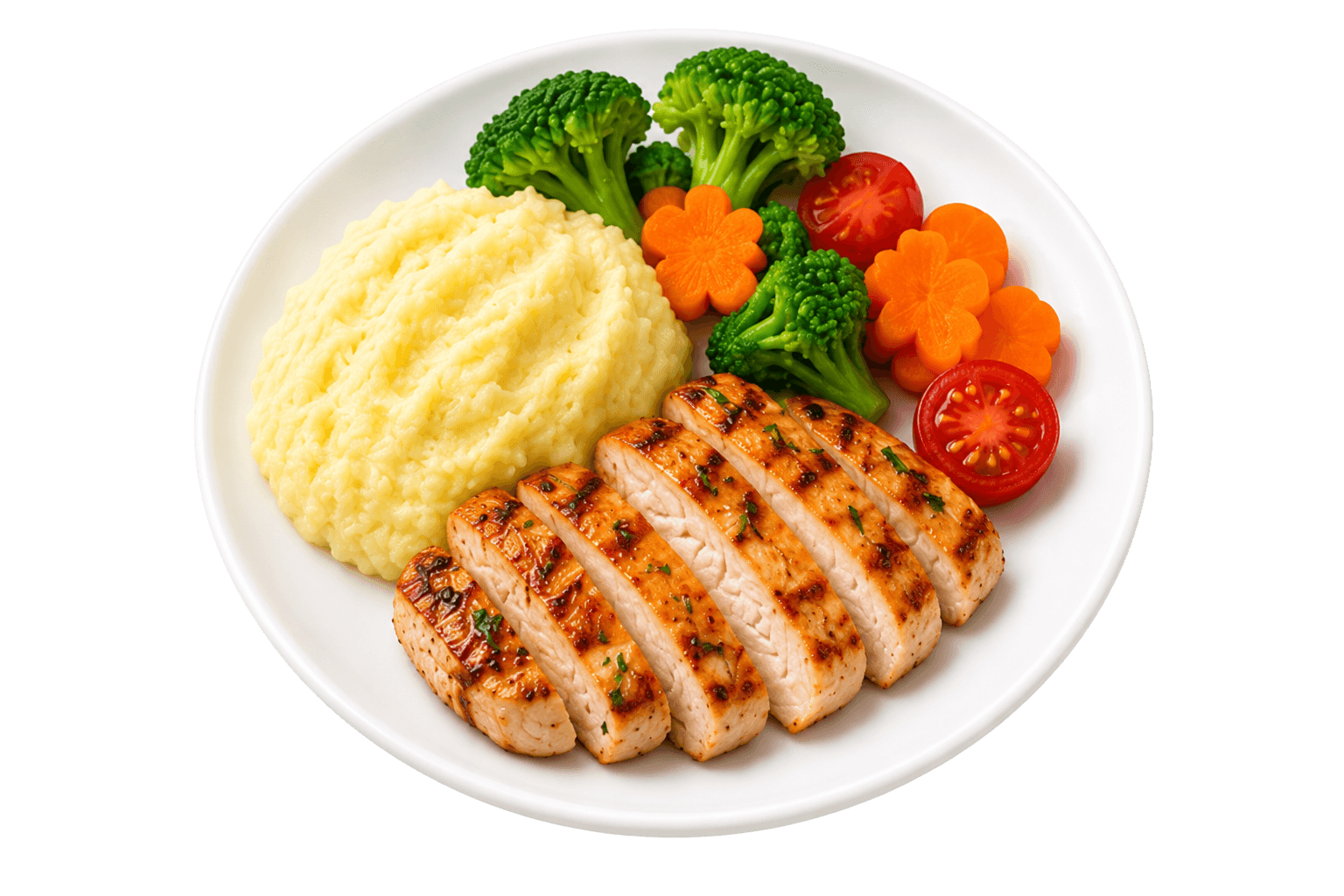 A balanced, healthy meal plate served at Stanford Nursery